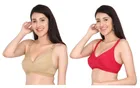 Cotton Blend Solid Non Padded Bras for Women (Multicolor, 30) (Pack of 2)