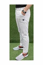 Slim Fit Cotton Blend Trousers for Men, Grey 