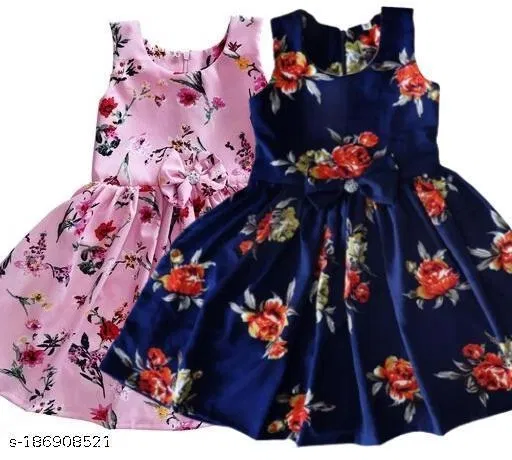 Pack of 2 Frocks & Dresses for Girls (Pink, 5-6 Years)