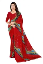 Georgette Printed Saree for Women 
