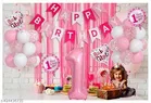 32 Pcs 1st Birthday Decoration Combo Kit for Girls, Multicolour, Set of 1
