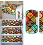 Knit Printed Fridge 3 Pcs Mat with 2 Pcs Handle & Top Cover 