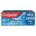 Colgate MaxFresh Toothpaste, Blue Gel Paste with Cooling Crystals for Super Fresh Breath, 300 g, 150 g X 2 (Peppermint Ice, Saver Pack)
