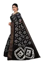 Linen Bandhani Saree for Women 