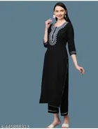 Embroidered A-line Kurta Set for Women 