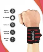 AJRO DEAL WRIST BAND -4 LINE -RED for Men & Women, Wrist Supporter for Gym 