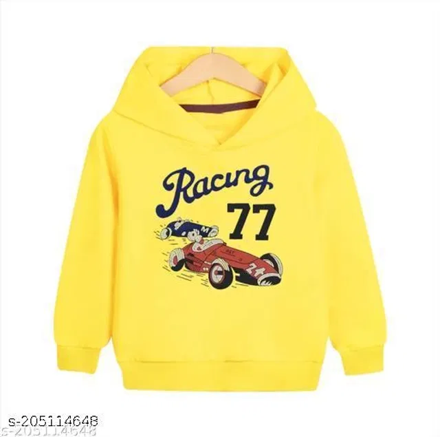 Cotton Blend Hoodie for Boys (Yellow, 7-8 Years)