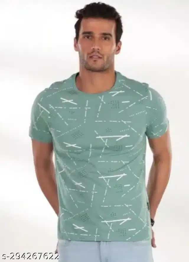 Half Sleeves T-Shirt for Men (Sea Green, M)