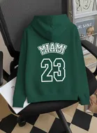 Fleece Printed Hoodie for Men, Green 