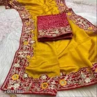 Georgette Embellished Saree For Women, Mustard