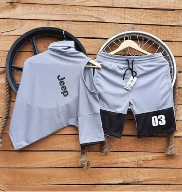 Ruggstar Polyester Mens Tracksuit (Grey, L) (R-23)