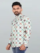 Cotton Blend Printed Kurta for Men 