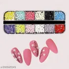 Nail Art Palette Five Petal Small Flower Decorations, 12 Grids Boxe Resin, Nail decorations Art Accessories Jewelry DIY For Manicure Design Accessories