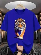 Polyester Printed Half Sleeves T-Shirts For Men, Light Blue 