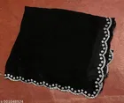 Georgette Solid Saree For Women, Black