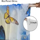 Blue Butterflies Designed Digital Printed Door Curtain 7ft pack of 1