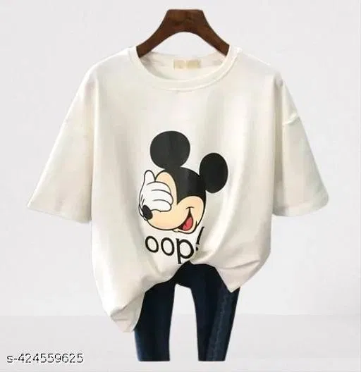 Cotton T-shirt for Women, White (XL)
