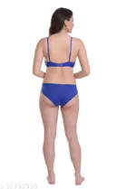 Cotton Blend Solid Lingerie Set for Women 