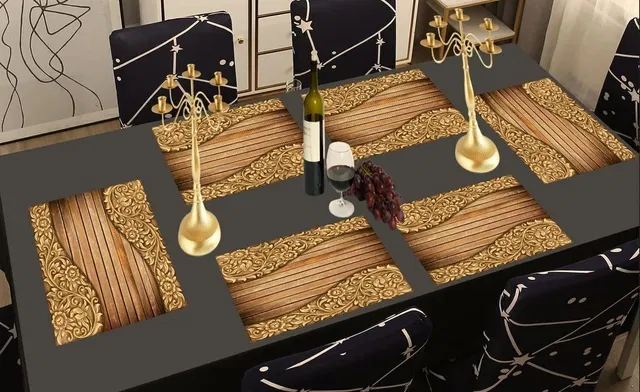 PVC Printed Dining Table Placemats (Multicolor, 30x45 cm) (Pack of 6)