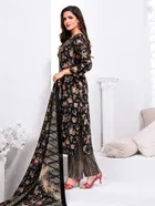 Floral Crepe Punjabi Suit Material for Women 