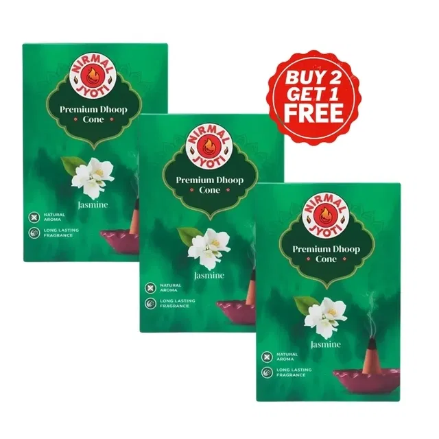 निर्मल ज्योति जैस्मिन ड्राई कोन धुप 3X10 Pcs (बय 2 गेट 1 फ्री)