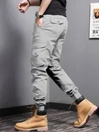 Cotton Blend Solid Trackpant for Men, Grey 