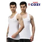 Lux Cozi Cotton Solid Vest for Men, Pack of 2 