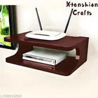 Wooden Double Layer Wall Shelves For Home, Brown