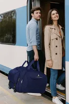 Polyester 60 L Solid Color Duffel Trolley Bag with Wheels 