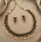 Brass Necklace with Earrings for Women 