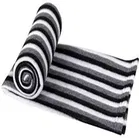 Striped Single Fleece Blanket for Mild Winter 