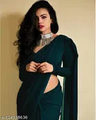 Georgette Solid Saree for Women 