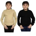 Full Sleeves Solid Sweater for Girls (Pack of 2) (Beige & Black, 0-3 Months)