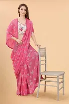 Trendy Zoya Silk Saree with Blouse Piece For Women 