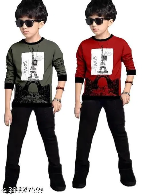 Cotton Clothing Set for Boys, Multicolour, Pack of 2 (10-11 Years)