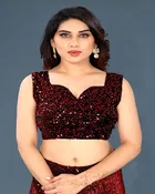 Lycra Sequence Saree for Women 