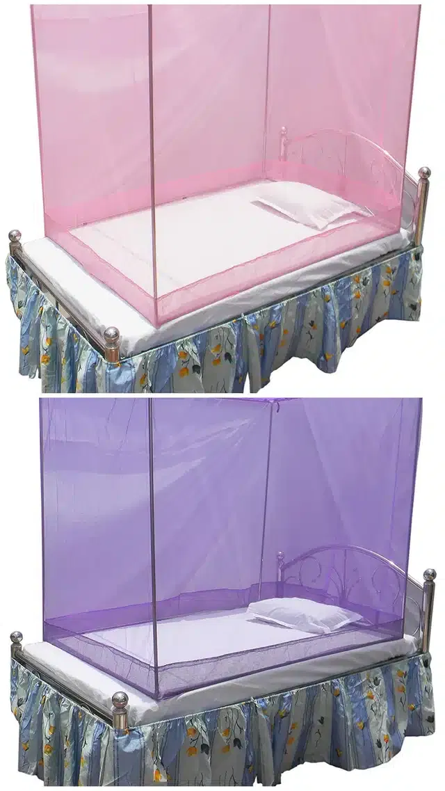 Single Bed Mosquito Net (Pack of 2) (Multicolor, 6x3 feet)