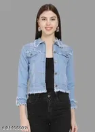 Denim Jacket for Women (Blue, L)