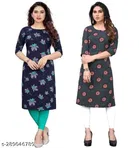 Crepe Printed Kurti for Women 