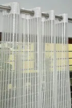 Sheer Plain Cream Window Curtain 5ft Combo 