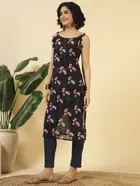 Tie Up Georgette Kurti for Women 
