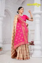 Kanjeevaram Silk Zari Woven Saree for Women 