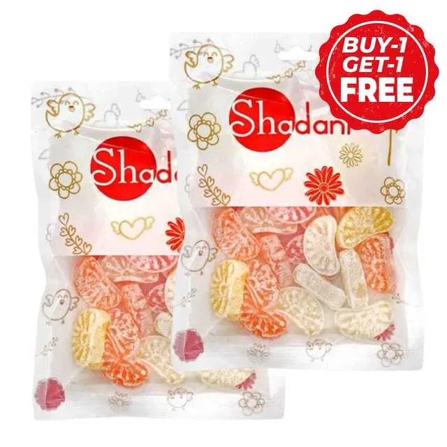 शादानी मिक्स फ्रूट कैंडी 2X100 g (1 के साथ 1 मुफ्त )
