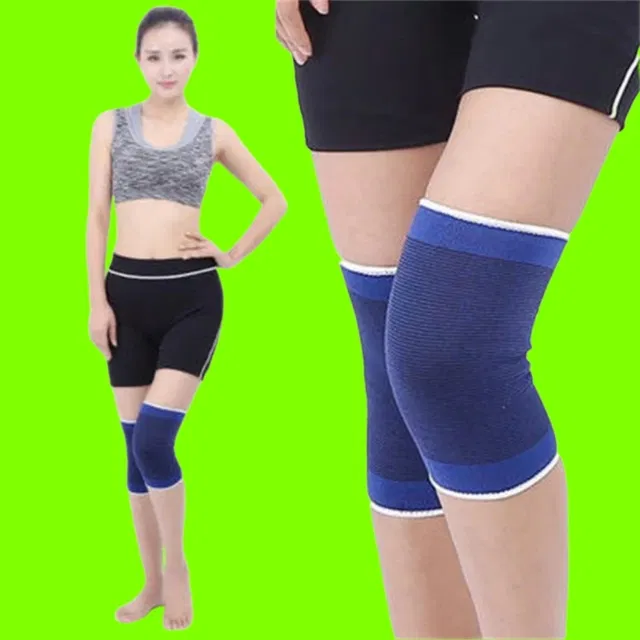 Polyester Solid Knee Sleeves for Women (Blue, Set of 1)