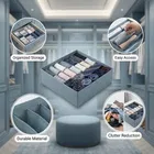 Wardrobe Clothes Organizer, Nonwoven Fabric Durable with 6 Grids partition 32*32*10cm