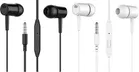 Wired Earphones Pack of 2 Black and White