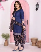 Crepe Floral Punjabi Suits for Women 