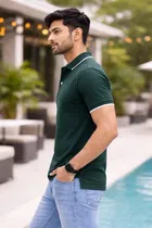 Polycotton T-Shirts for Men, Dark Green 