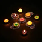 50pcs Colored Wax Tealight Smokeless Candles 