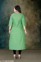 Ethnic Motif Print Rayon Kurti with Show Button for Women 